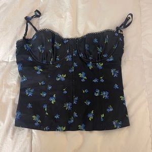 WEWOREWHAT BLUE FLORAL CORSET